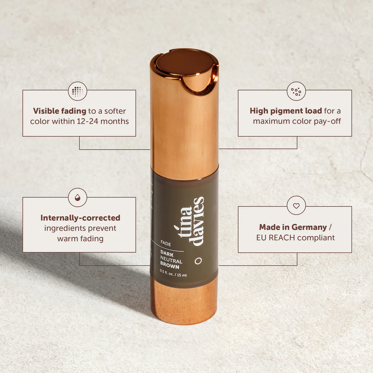 Tina Davies FADE Eyebrow Pigments - Medium Warm Auburn 15ml