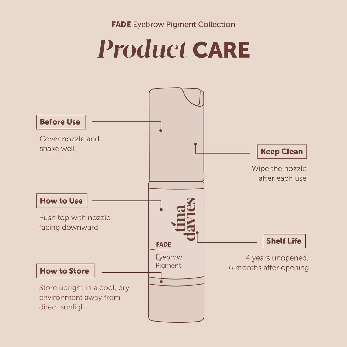 Tina Davies FADE Eyebrow Pigments - Medium Warm Auburn 15ml