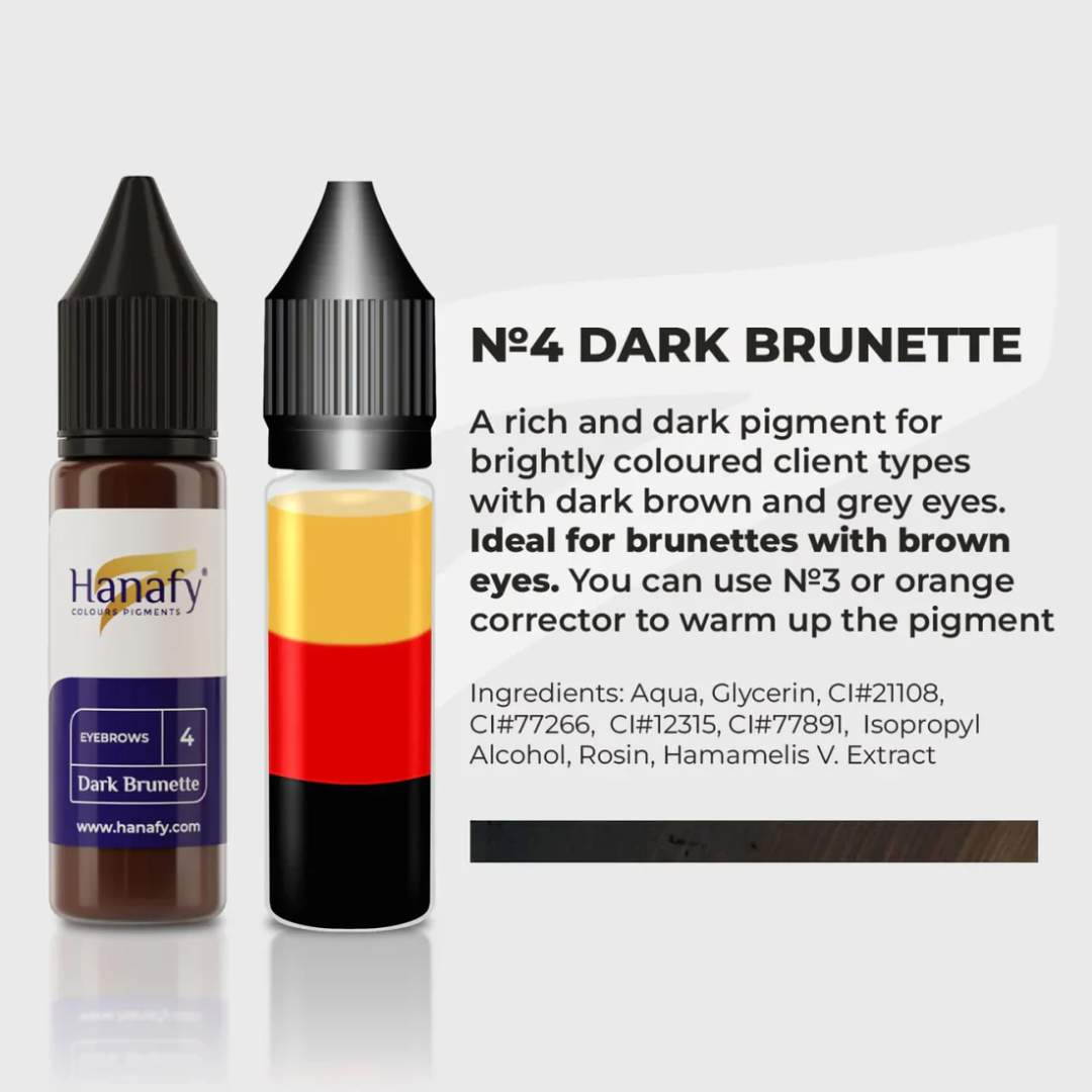 Hanafy - Brow Pigment - N4 Dark Brunette, 15ml