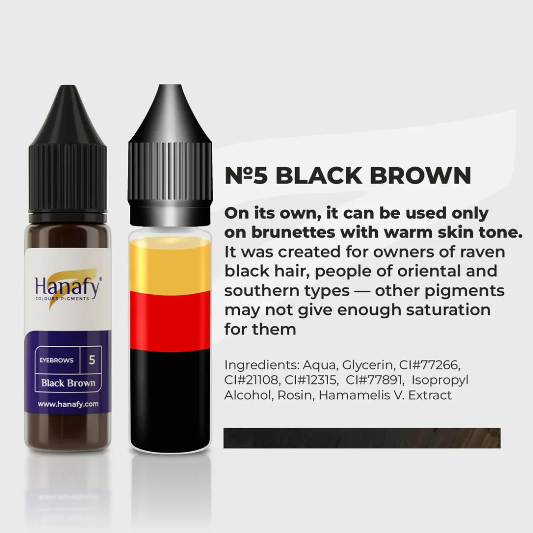 Hanafy - Brow Pigment - N5 Black Brown, 15ml