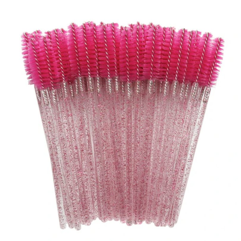 Disposable Glitter Mascara Wands - Dark Pink (50pcs)