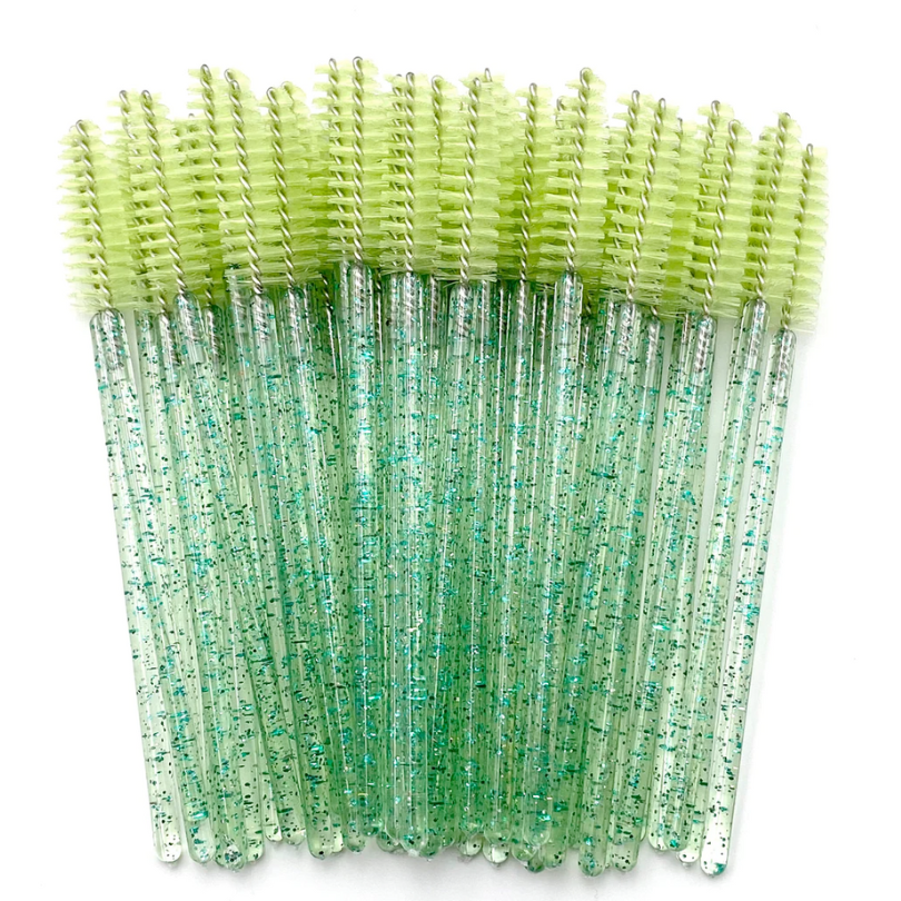 Disposable Glitter Mascara Wands - Green (50pcs)