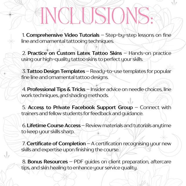 Pink Lotus Fine Line & Ornamental Tattoo ONLINE Course