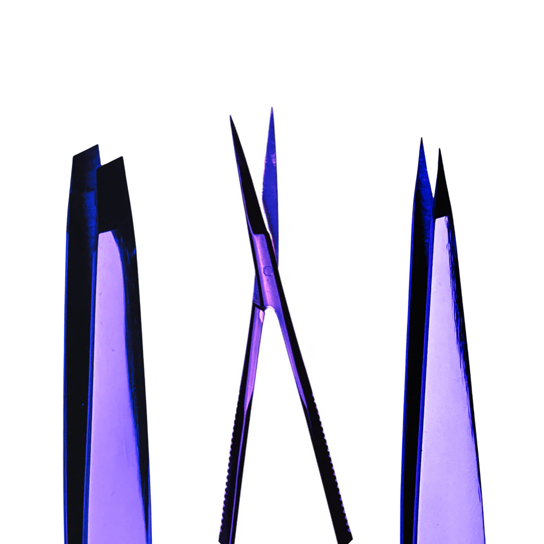 Browshop Professional Tweezer & Scissor Set - Purple Plasma