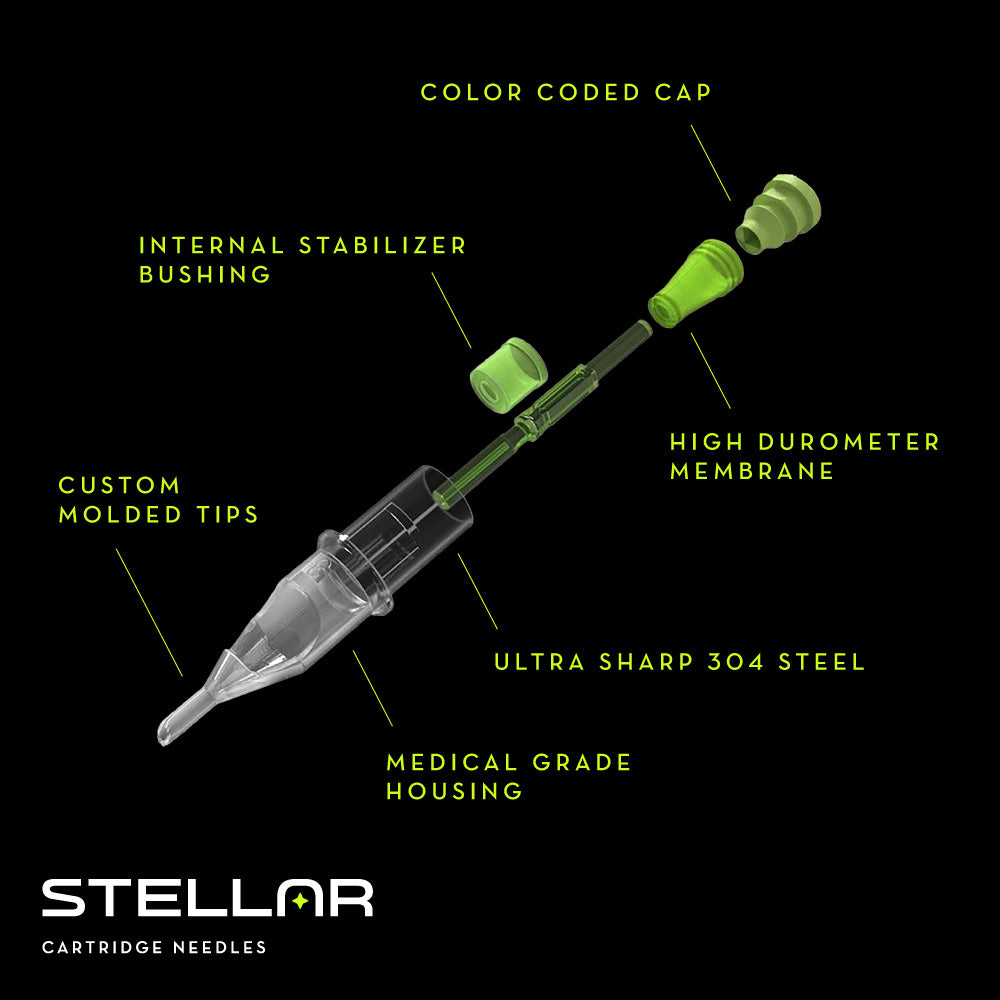 Stellar 2.0 Cartridges - 5 Round Shader Extra Long Taper (Choose your size)