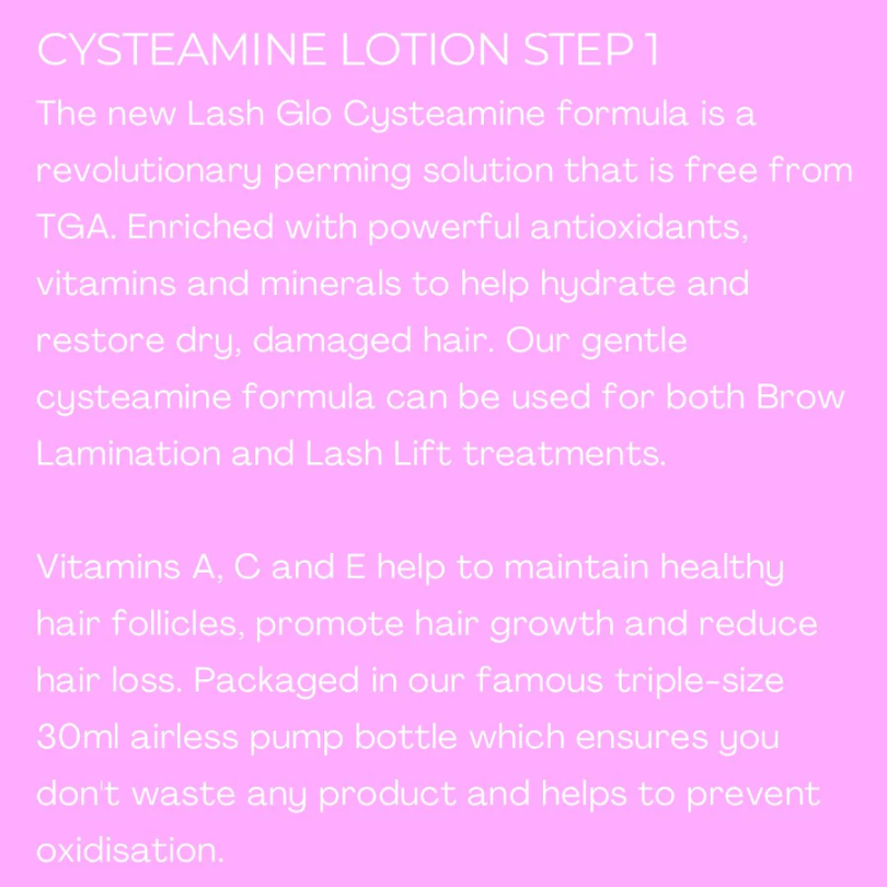 Lash Glo Dual Cysteamine Lotion - Lift & Laminate - Step 1 30ml