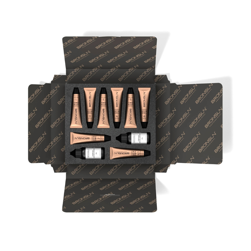 Bronsun - Eyelash & Eyebrow Dye (Hybrid Dye) Set with 2 Developers