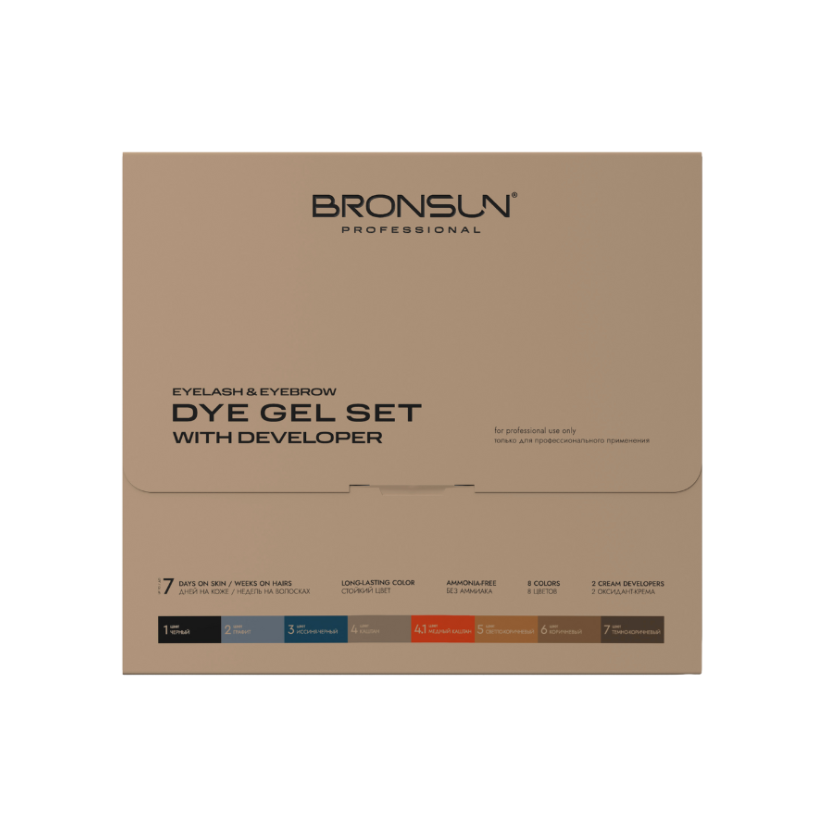 Bronsun - Eyelash & Eyebrow Dye (Hybrid Dye) Set with 2 Developers