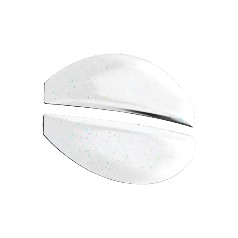 Thin Korean Lash Lift Shields - Clear Glitter, 1 Pair