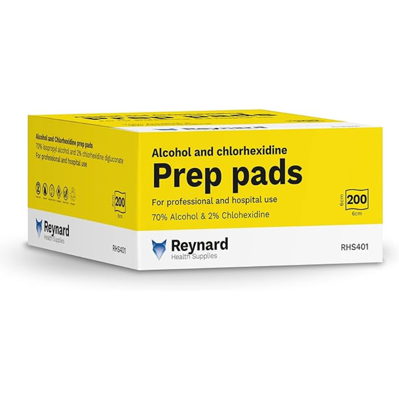Alcohol & Chlorhexidine Prep Pads - 6 x 6 cm (200 pcs)