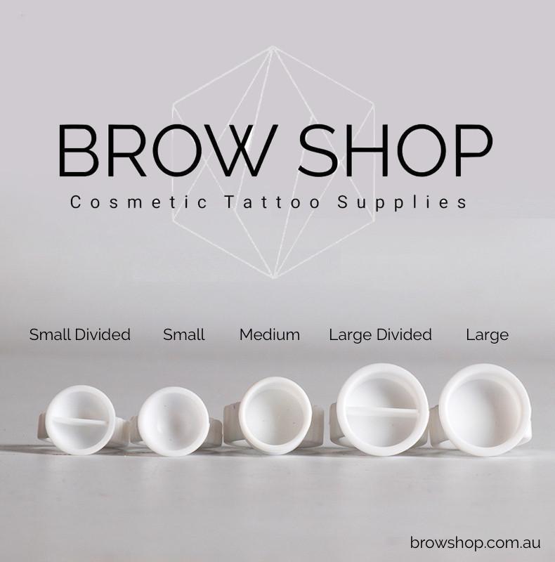 Pigment Cup Rings - Medium (100 pcs) YIJT Microblading Cosmetic Tattoo SPMU PMU