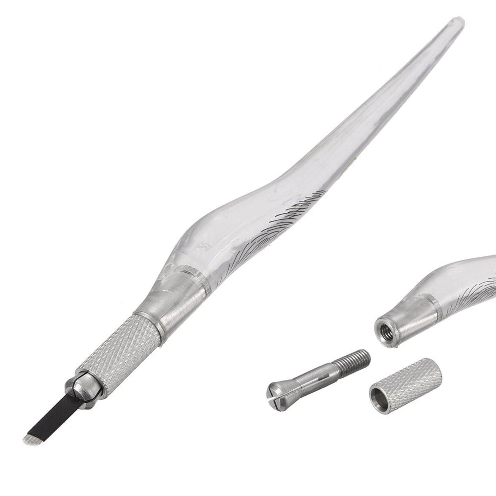 Brow Shop stocks microblading & cosmetic tattoo supplies in Australia & New Zealand, including pens, tools and handles, like this clear plastic handle