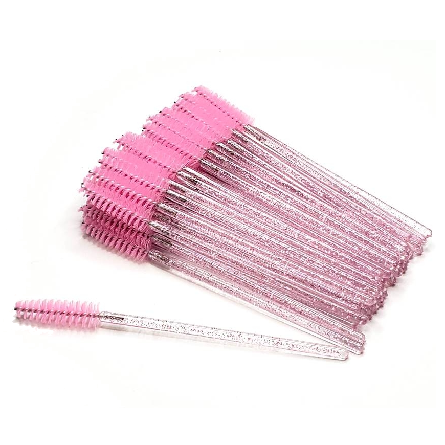 Disposable Glitter Mascara Wands - Baby Pink (50pcs)