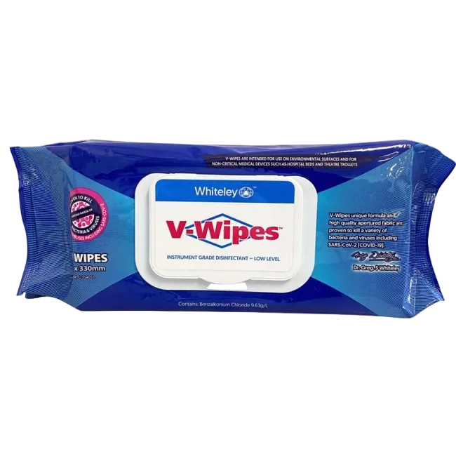 V-Wipes Hospital Grade Disinfectant - 80 High-Quality Wipes