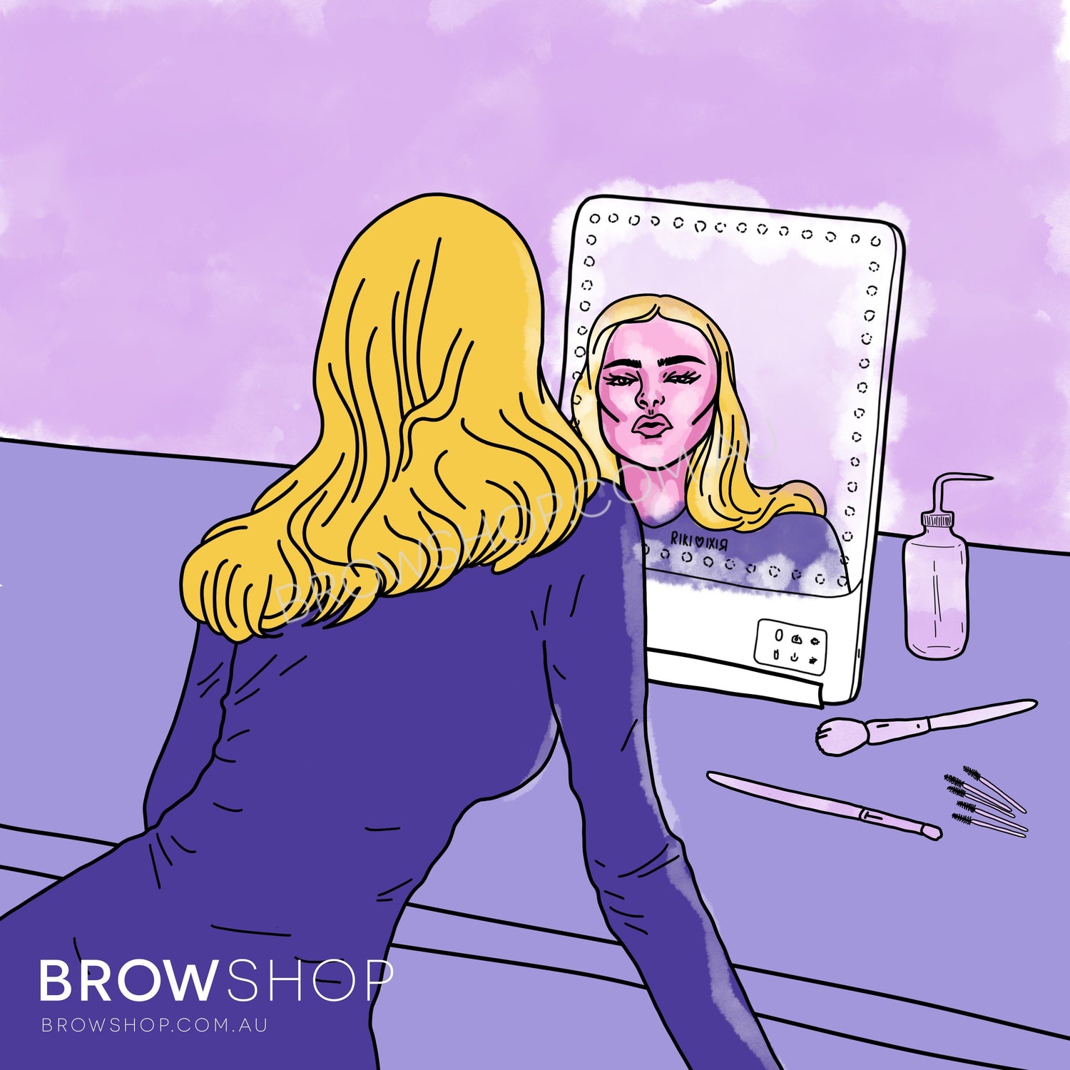 Get to know your RIKI SKINNY Lighted Mirror with Brow Shop Microblading Cosmetic Tattoo SPMU PMU