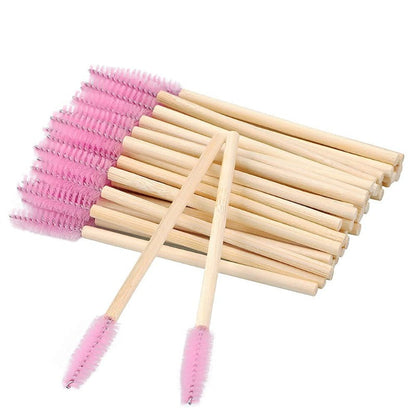 Eco-Friendly Bamboo Mascara Wands - Pink (50pcs)