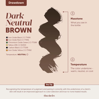 Tina Davies FADE Eyebrow Pigment - Dark Neutral Brown 15ml