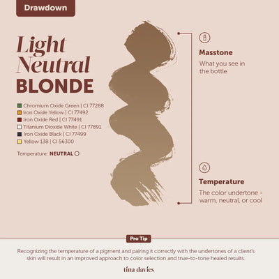 Tina Davies FADE Eyebrow Pigment - Light Neutral Blonde 15ml