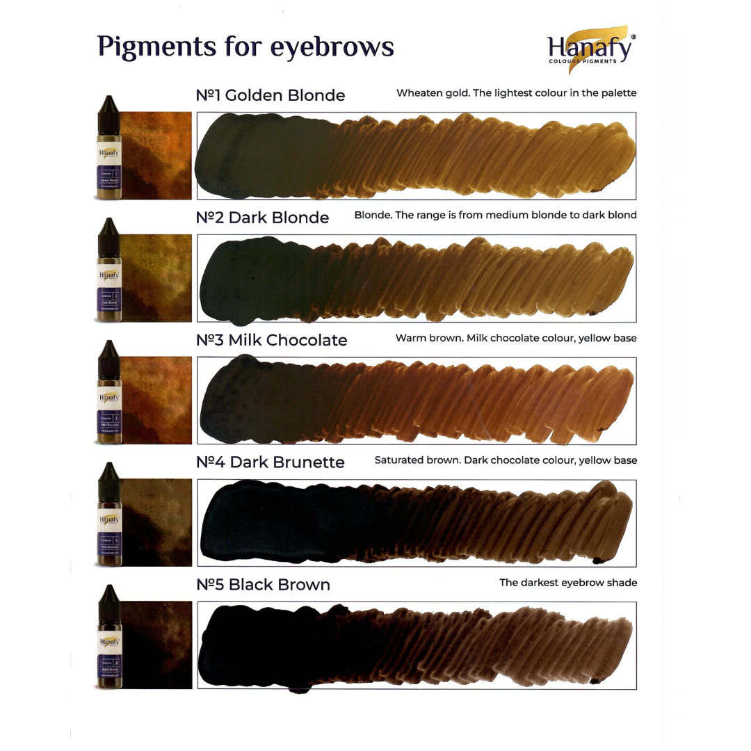 Hanafy - EYEBROW Pigment Set, 5 x 15ml