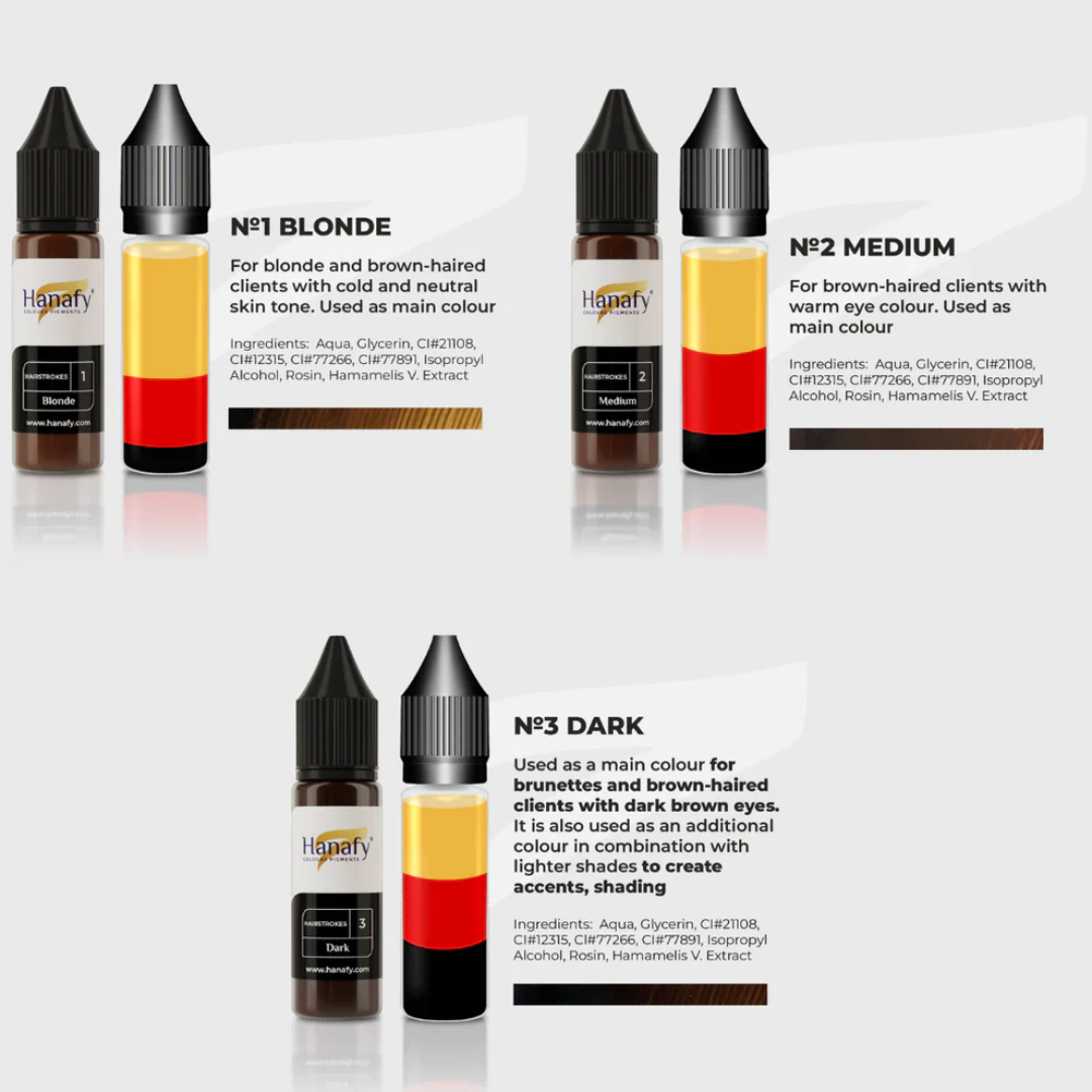 Hanafy - HAIRSTROKES Pigment Set, 3 x 15ml
