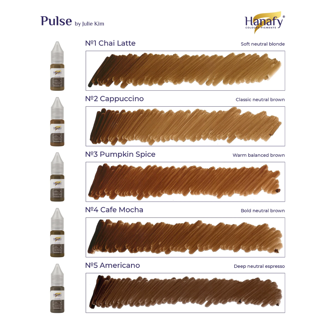 Hanafy - PULSE Brow Pigment Set, 5 x 10ml