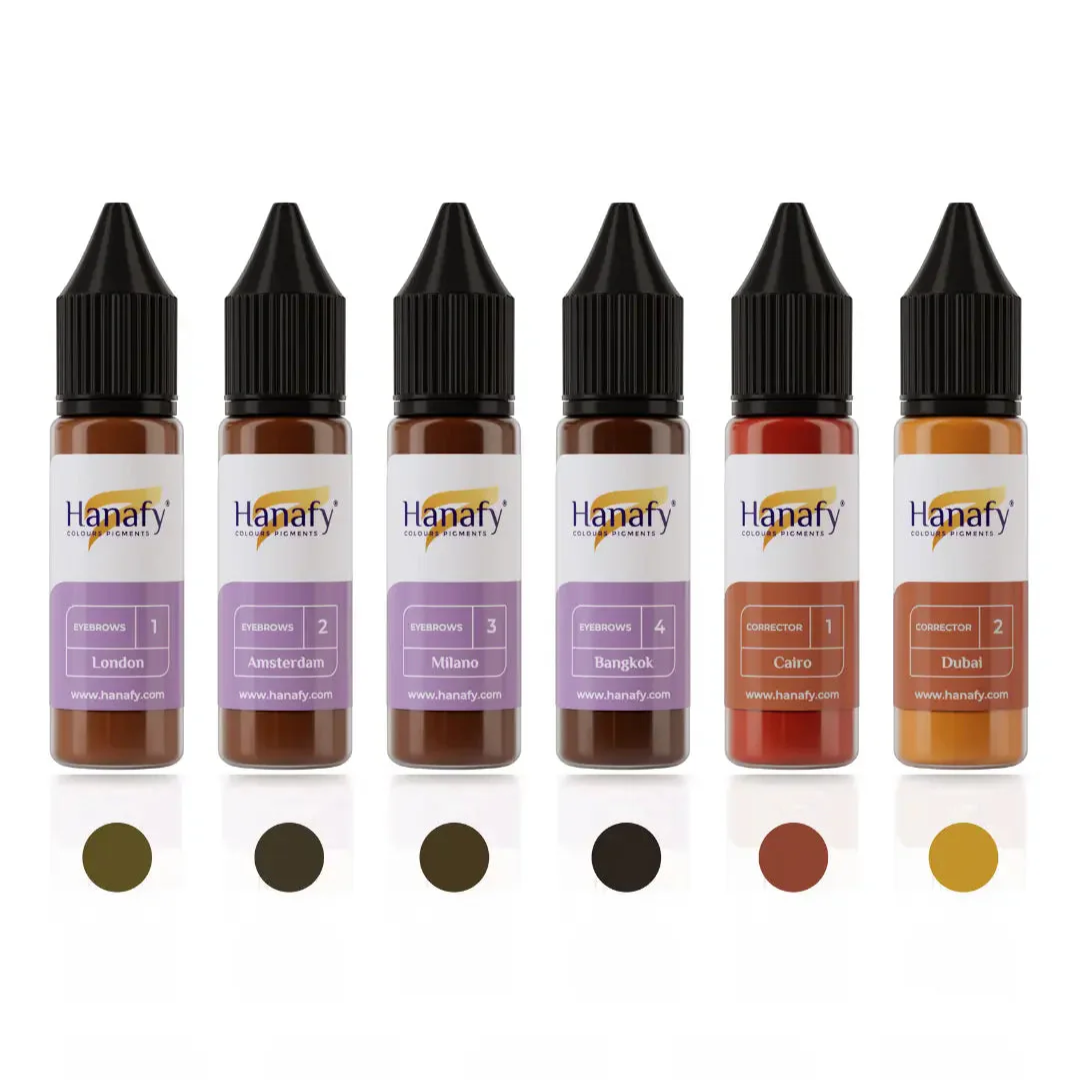 Hanafy - MINERAL Brow Pigment Set, 6 x 15ml