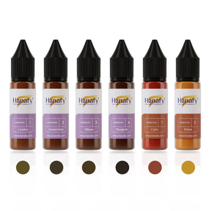 Hanafy - MINERAL Brow Pigment Set, 6 x 15ml