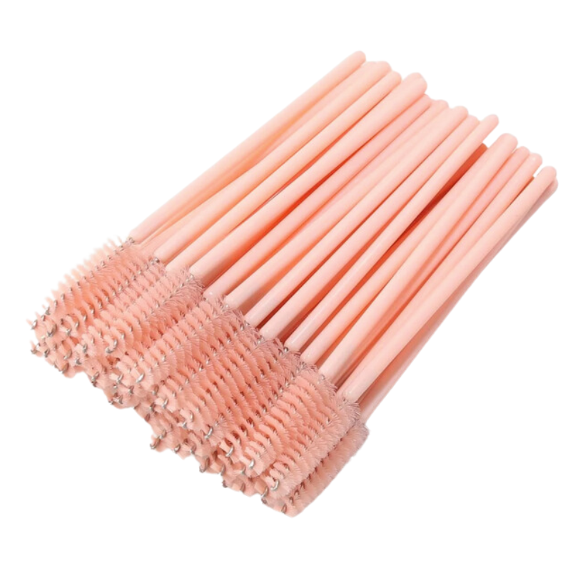 Mascara Wands/Spoolies - Peach (50/250/500pcs)