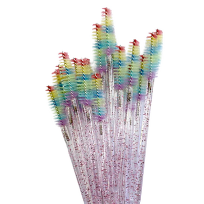 Glitter Mascara Wands/Spoolies - Rainbow Tip (50/250/500pcs)