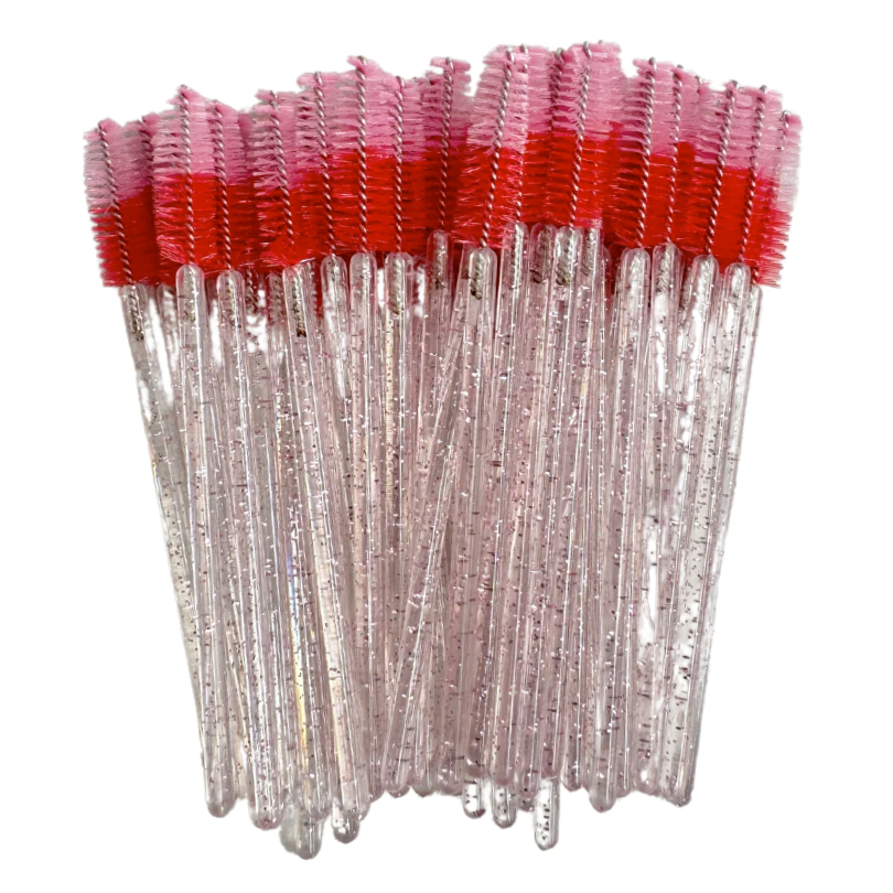 Glitter Mascara Wands/Spoolies - Red/Pink Tip (50/250/500pcs)