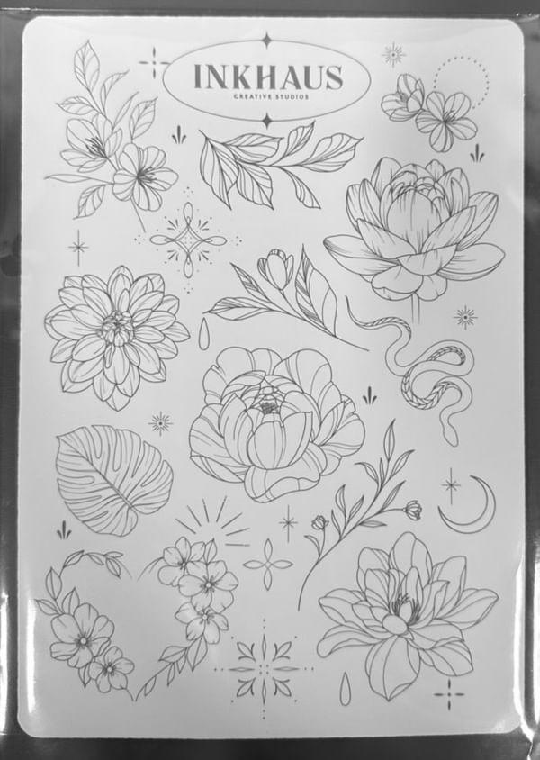 Pink Lotus Tiny Tattoo Practice Pad - INKHAUS WORDS/FLOWERS