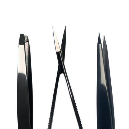 Browshop Professional Tweezer &amp; Scissor Set - Black Plasma