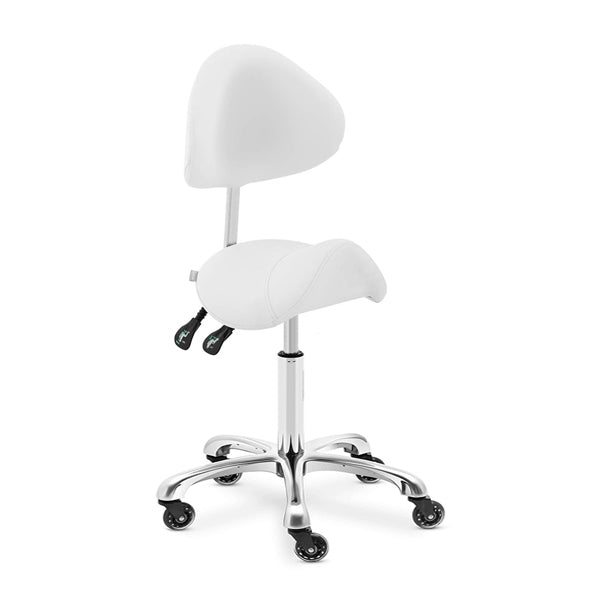 Saddle Medi with Tilt Stool - White