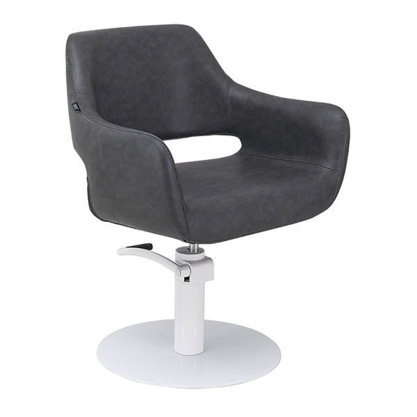 Madison Slate Charcoal Chair - White Round Base