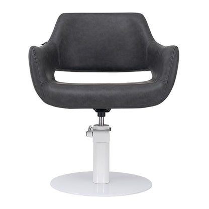 Madison Slate Charcoal Chair - White Round Base