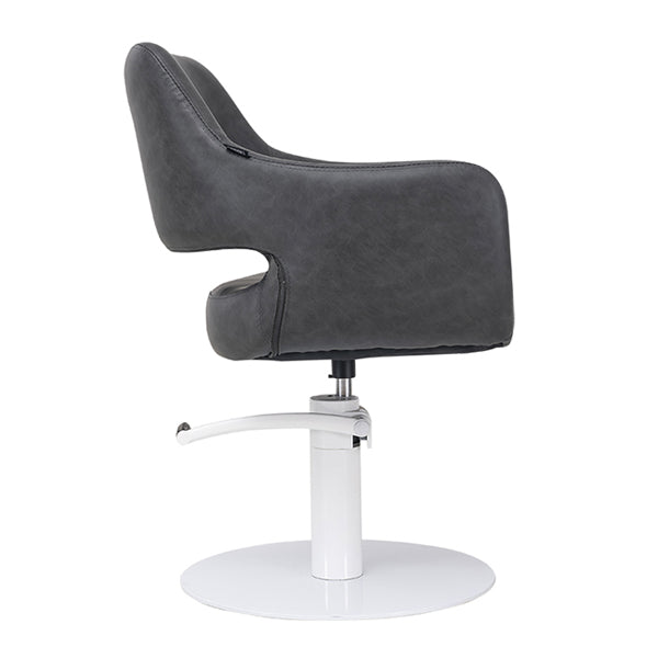 Madison Slate Charcoal Chair - White Round Base