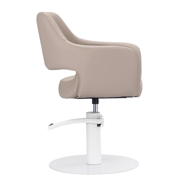 Madison Latte Chair – White Round Base