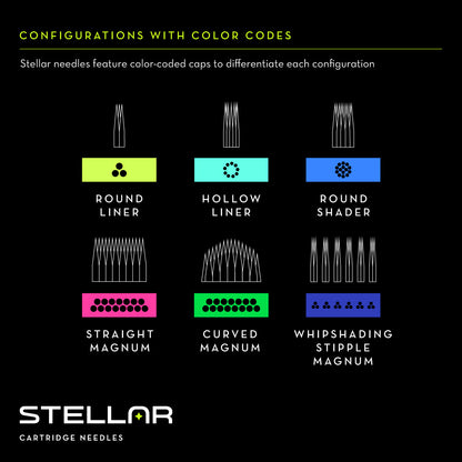 Stellar 2.0 Cartridges - 3 Round Shader Extra Long Taper (Choose your size)