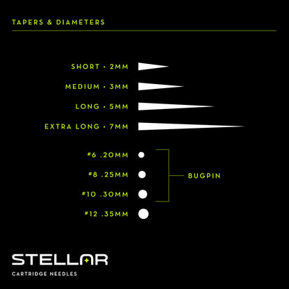 Stellar 2.0 Cartridges - 3 Round Shader Extra Long Taper (Choose your size)