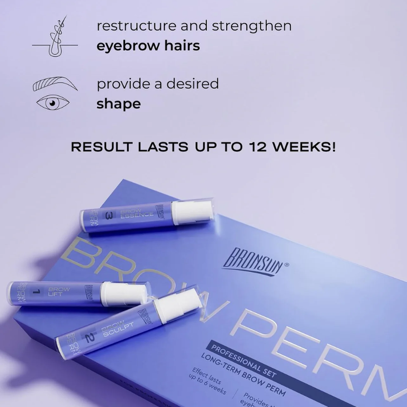 BRONSUN - Long Term Brow Perm Composition Box Set - 3 Steps