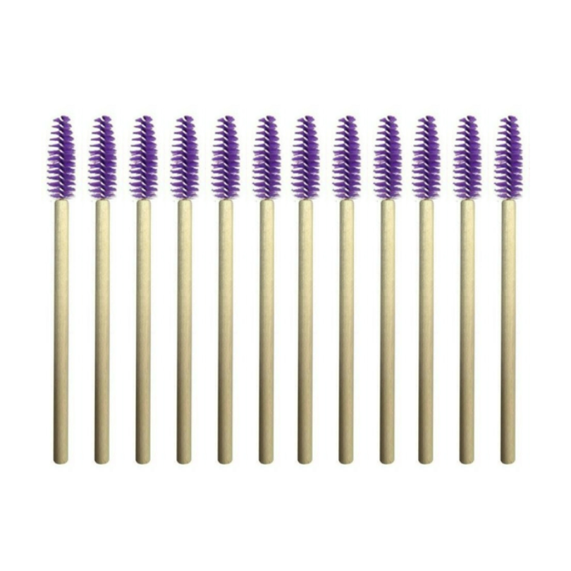 Eco-Friendly Bamboo Mascara Wands/Spoolies - Purple (50/250/500pcs)