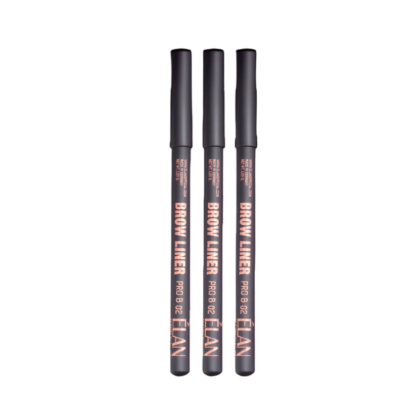 ÉLAN - Powder Eyebrow Pencil «Brow Liner Pro» B 02 Dark brown (Wholesale 3 pack, RRP $20.95 Each)