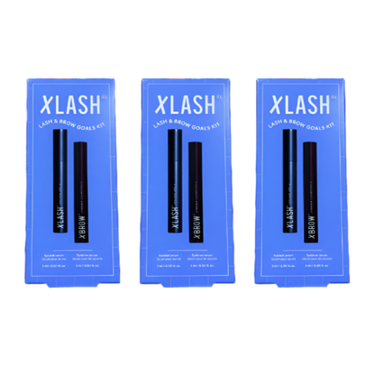 XLASH - Xlash and Xbrow Goals Kit - 3ml each (Wholesale 3 Pack, RRP $120 Each)