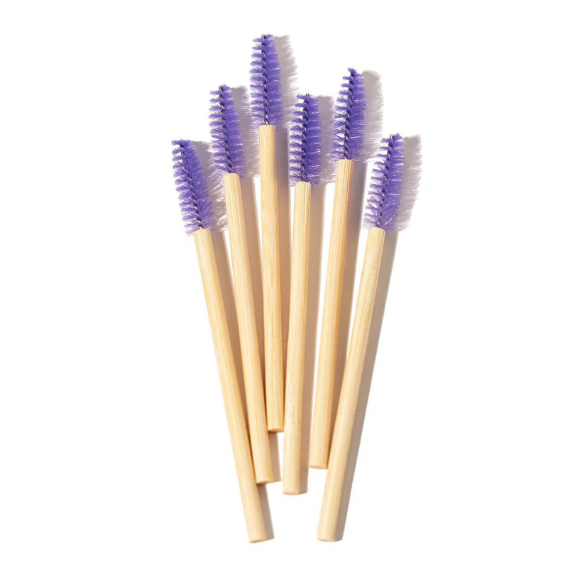 Eco-Friendly Bamboo Mascara Wands/Spoolies - Purple (50/250/500pcs)