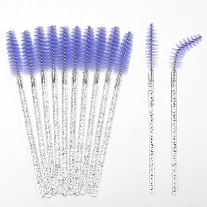 Glitter Mascara Wands/Spoolies - Silver w/Purple (50/250/500pcs)