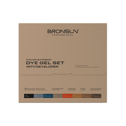 Bronsun - Eyelash &amp; Eyebrow Dye (Hybrid Dye) Set with 2 Developers