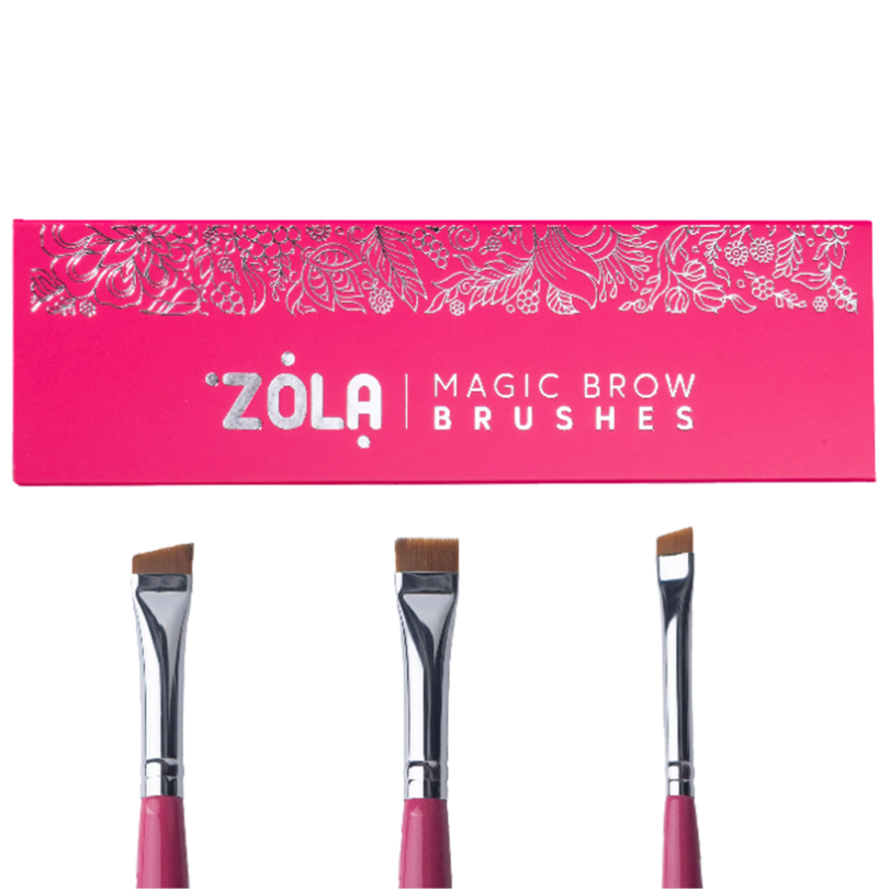 Zola Magic Brow Brush Set - RASPBERRY (3pc)