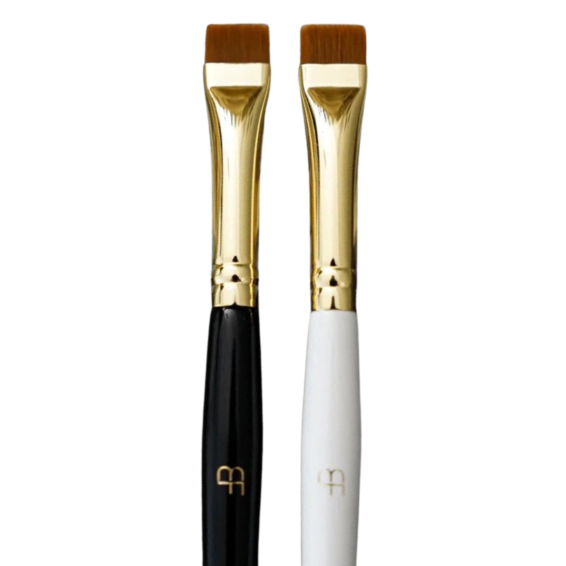 Browfection Beauty Flat Brush 2pc Set - Black &amp; White