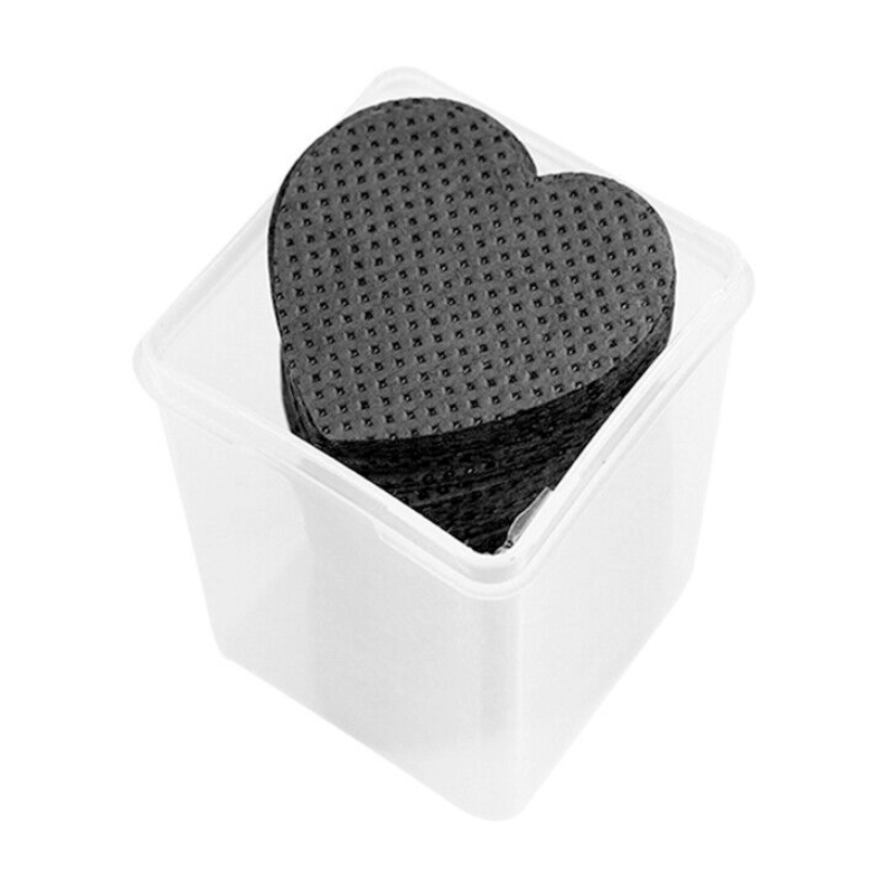 Heart Shaped Cotton Pads - Black 200pcs