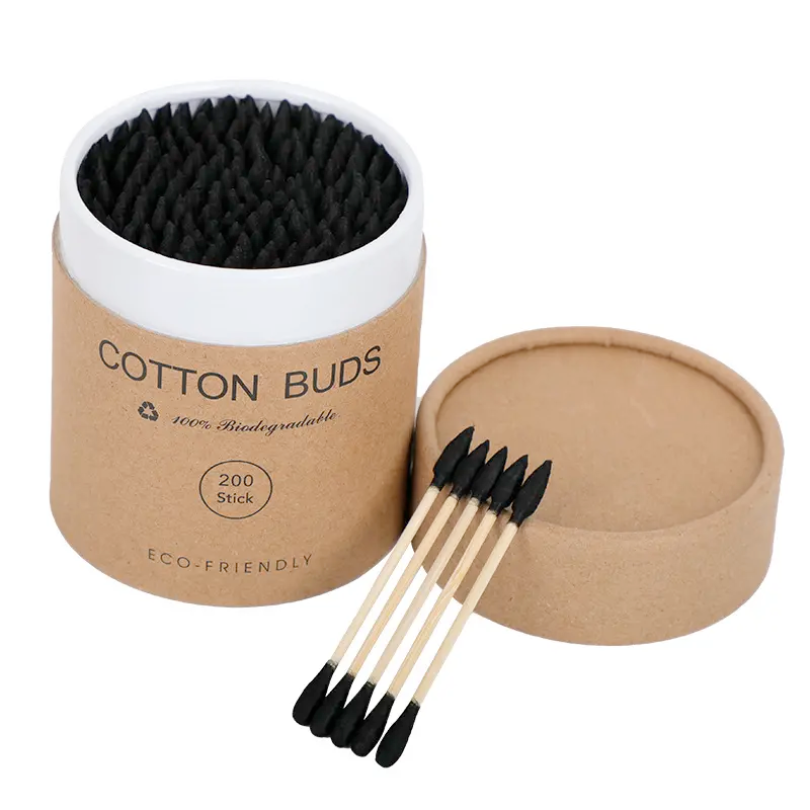 Eco-friendly Cotton Tips - Black (200/600/1000pcs)